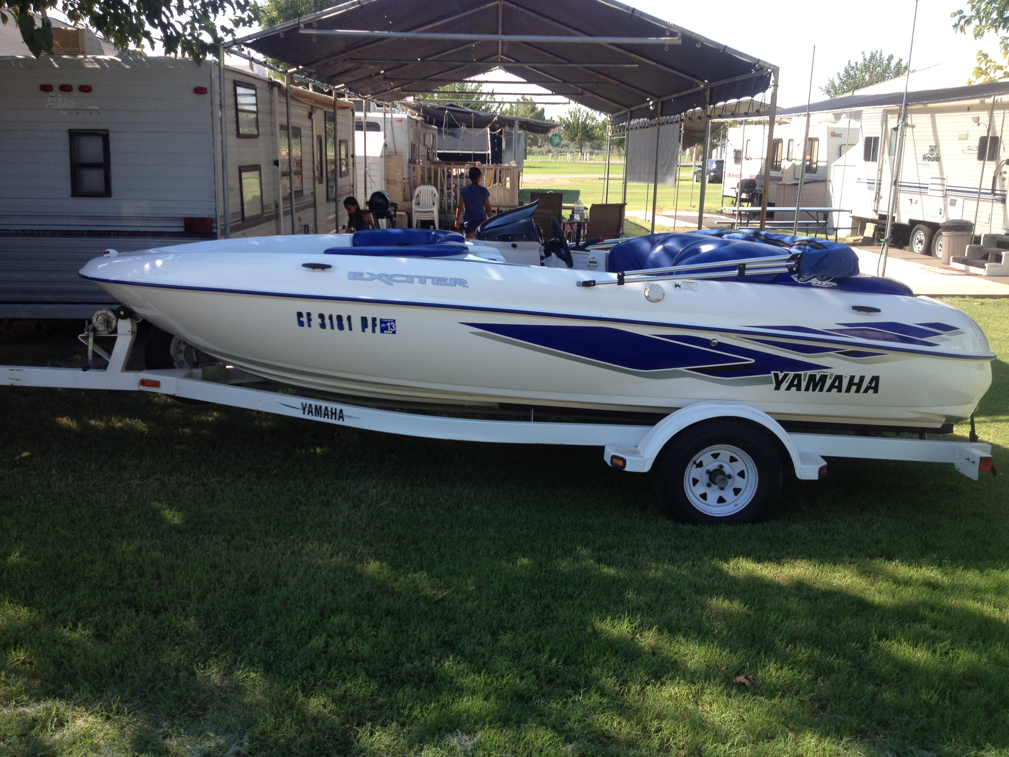 The original Yamaha Exciter jet boat and trailer, 2012